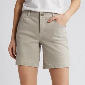NEW Wit & Wisdom 'Ab'Solution Mid Length Stretch Tan Twill Shorts Size 2